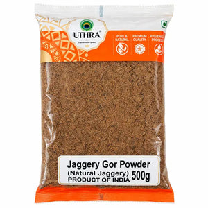 Uthra Jaggery Gor Powder 500g bag, front of pack