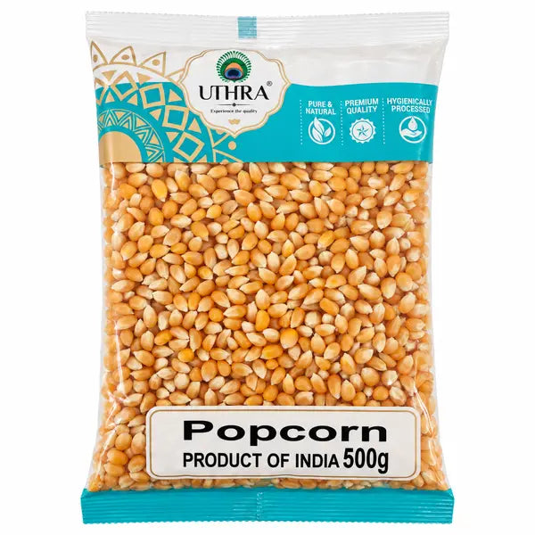 Uthra Popcorn 500g bag, front of pack