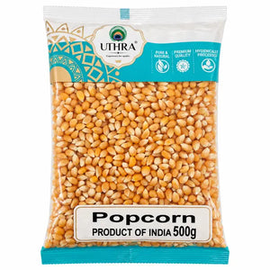 Uthra Popcorn 500g bag, front of pack