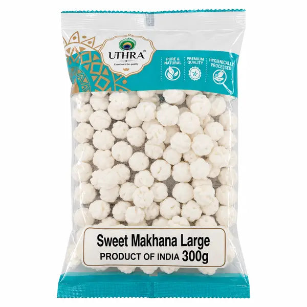 Uthra Sweet Makhana Large 300g bag, front of pack