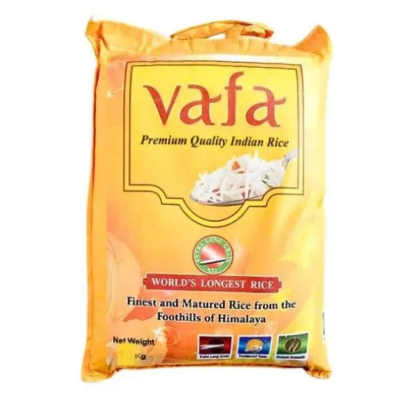 Vafa basmati rice 5kg long grain rice bag