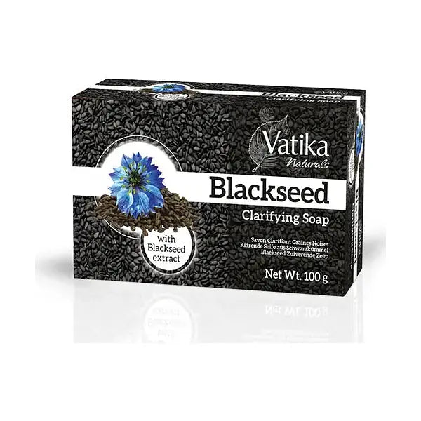 Vatika Naturals Blackseed Clarifying Soap 100g carton on white background