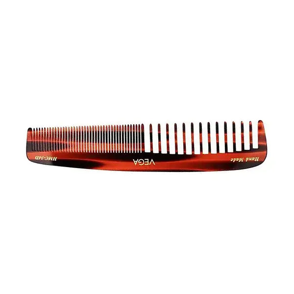Vega Handcrafted Dual Teeth Comb 34D straight horizontal view on white background