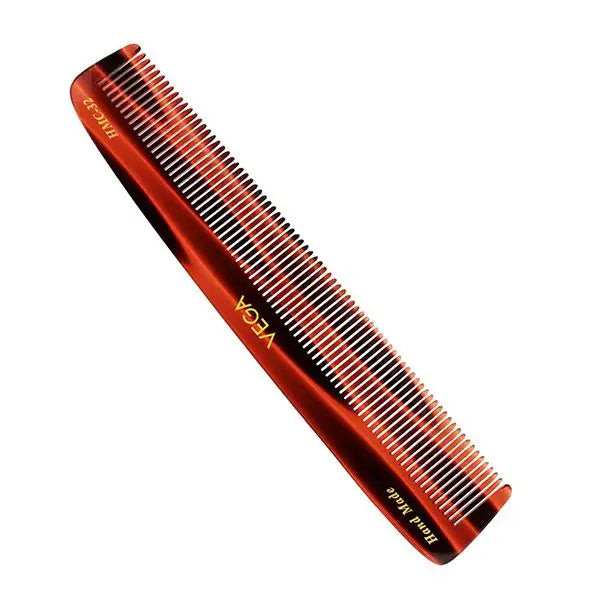 Vega HMC-32 handcrafted fine-tooth comb in brown finish