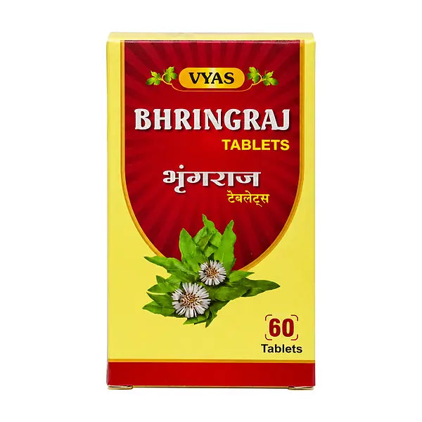 VYAS Bhringraj Herbal 60 Tablets carton front view on white background