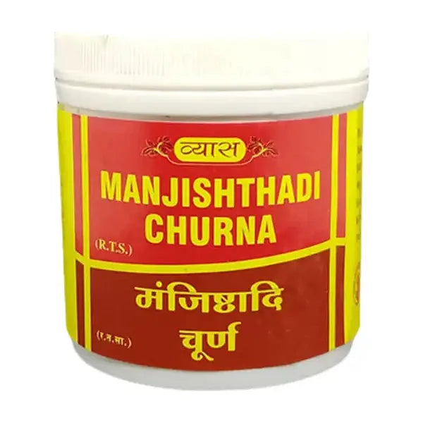 Vyas Manjishthadi Churna 100g jar on white background