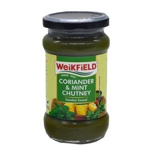 Weikfield Coriander and Mint Chutney 283g jar, front label