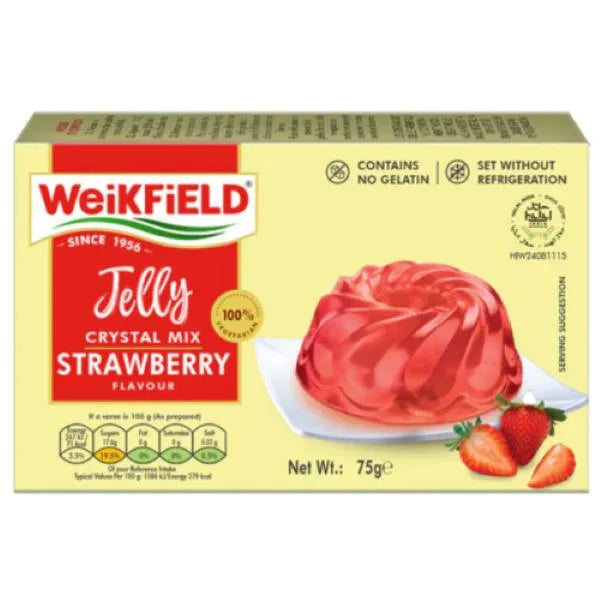 Weikfield strawberry jelly vegetarian crystals 75g