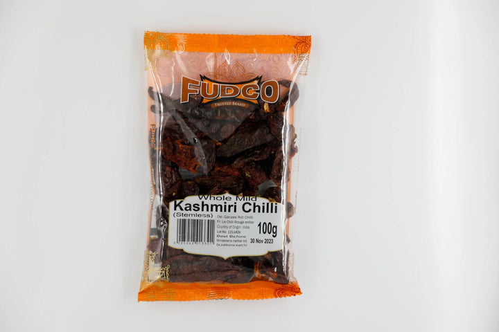 Shop Fudco Kashmiri Chilli Whole 100G at Grocerywala