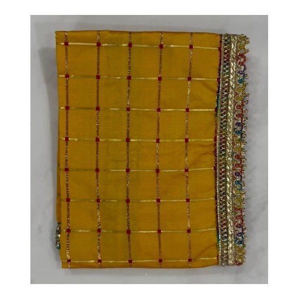 Puja Aasan Cloth Yellow – 18 × 24cm
