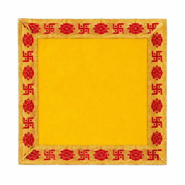 Shubh Labh Puja Aasan Cloth Yellow - 12x10inch