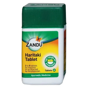 Zandu Haritaki 40 tablets 40g white retail bottle